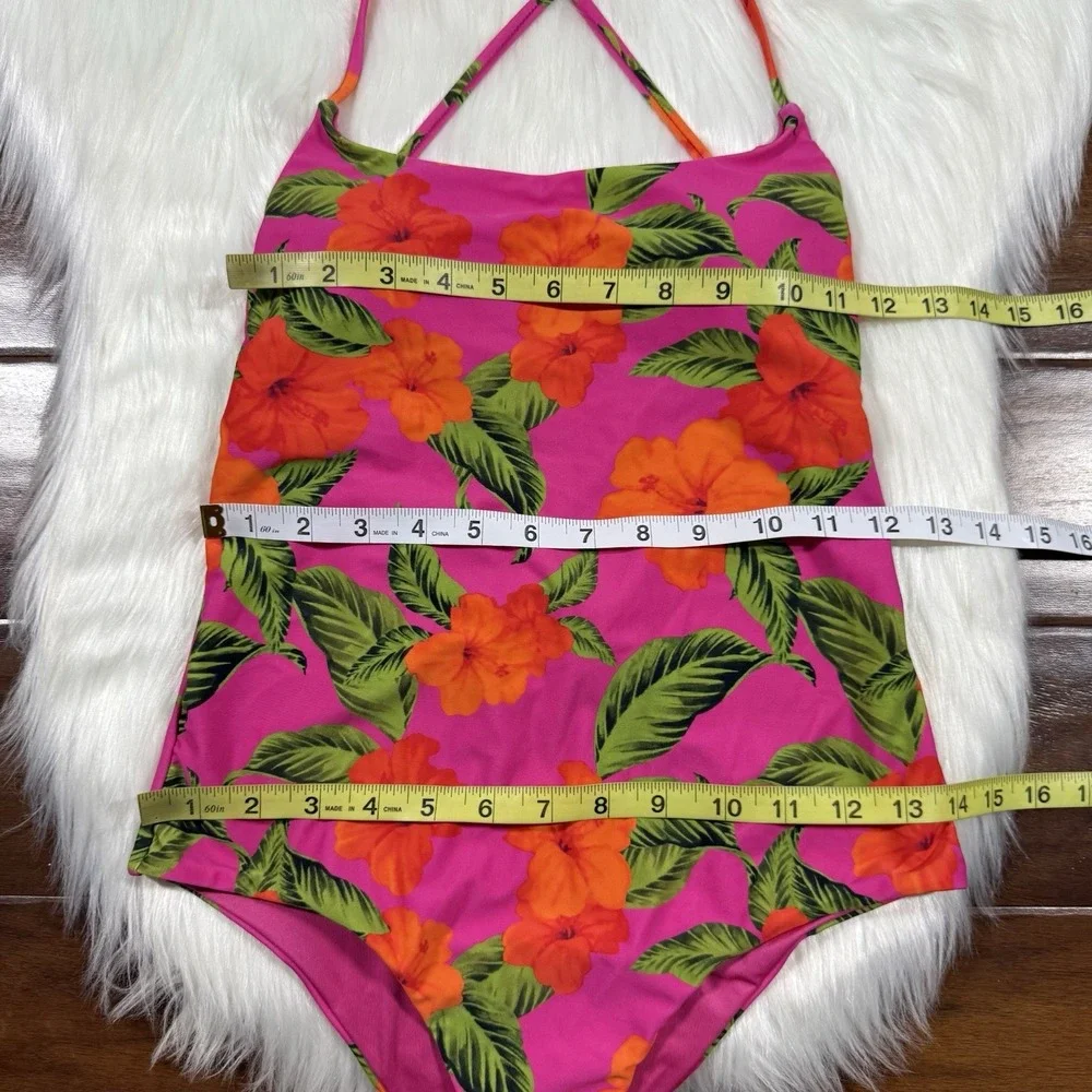 Beach Riot‎ Women's Size XS Hibiscus Sunset Floral Stevie One Piece Swim Suit